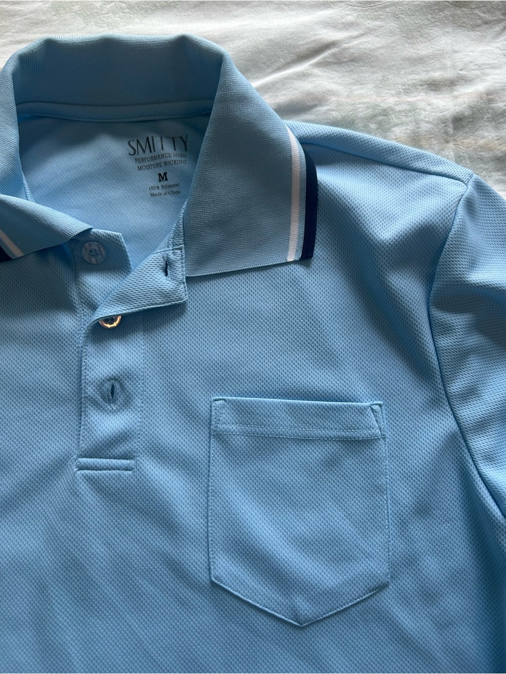 Smitty Men's Sky Blue Performance Umpire Polo Moisture wicking M